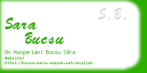 sara bucsu business card
