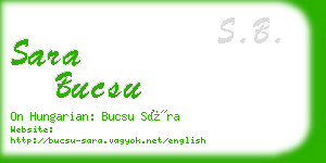 sara bucsu business card